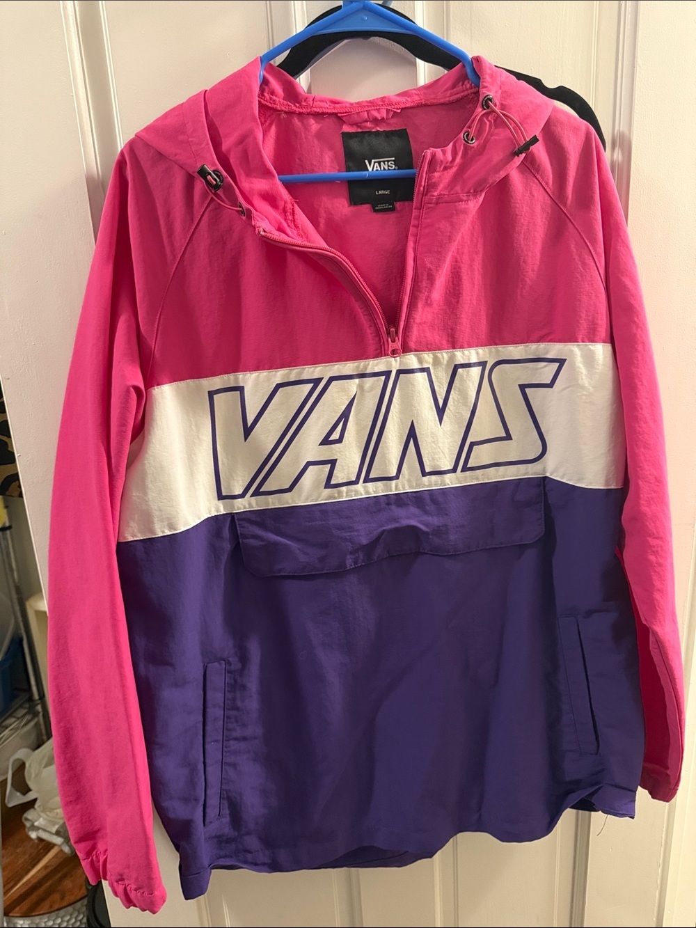Vans Pink, White & Purple Colorblock Hooded Pullover Jacket